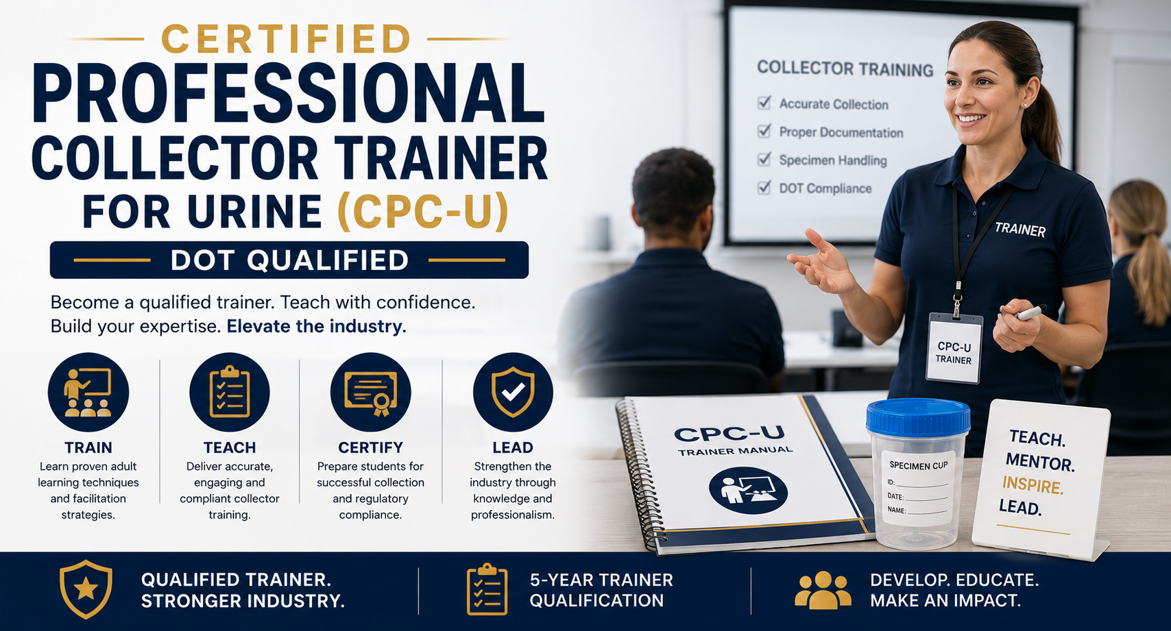 Certified Professional Collector Trainer for Urine Testing (CPCT-U) Course DOT Qualified